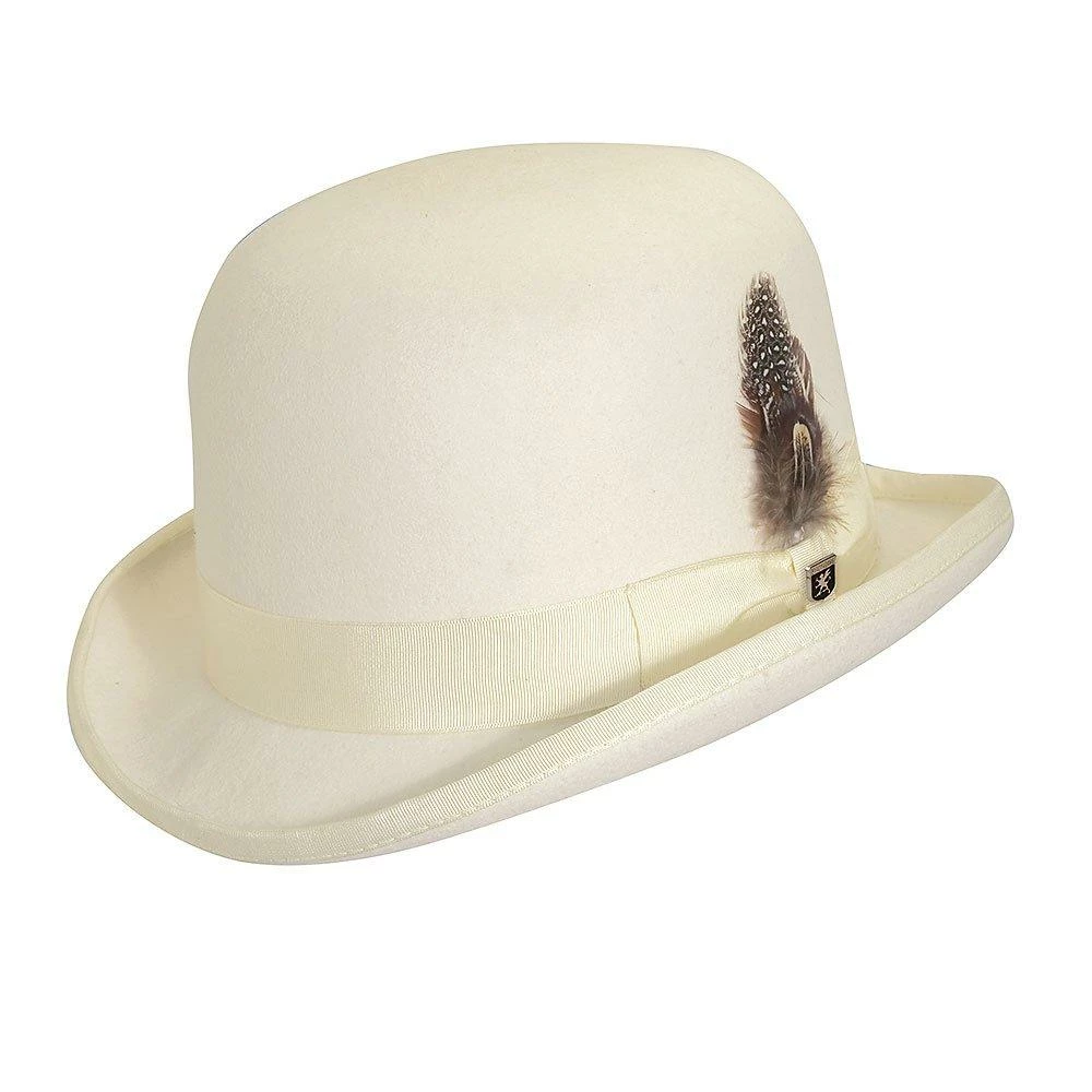 Bordeaux - Stacy Adams SAW506 Ivory Wool Felt Derby Hat 5 Bordeaux - Stacy Adams SAW506 Ivory Wool Felt Derby Hat - Image 3