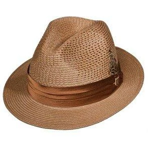 Stacy Adams Dublin Poly Braid Straw Fedora Hat 14 Stacy Adams Dublin Poly Braid Straw Fedora Hat - Image 12