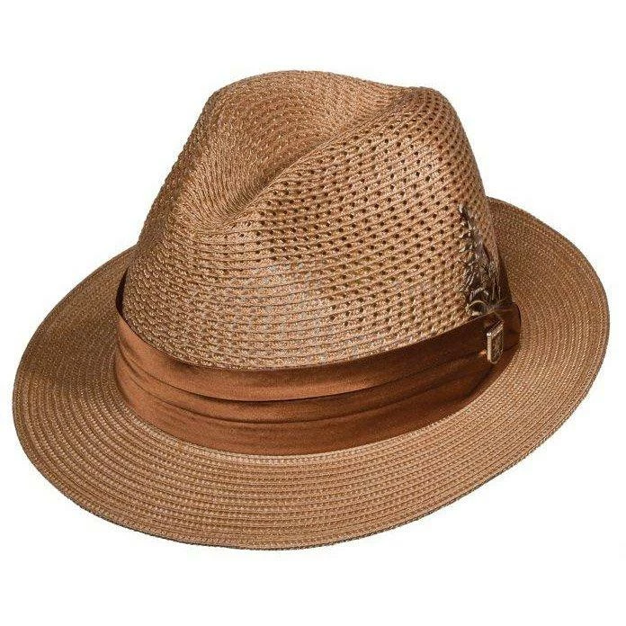Stacy Adams Dublin Poly Braid Straw Fedora Hat 6 Stacy Adams Dublin Poly Braid Straw Fedora Hat - Image 4