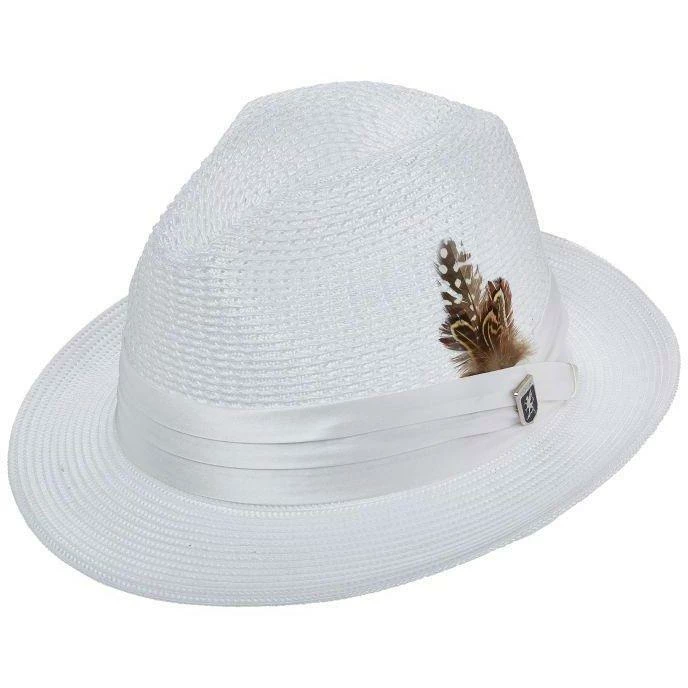 Stacy Adams Dublin Poly Braid Straw Fedora Hat 7 Stacy Adams Dublin Poly Braid Straw Fedora Hat - Image 5