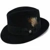 Saxon - Stetson Fur Felt Fedora Hat - TFSAXN -fashionablehats Sales Shop stetson fedora black 6 7 8 saxon stetson fur felt fedora hat tfsaxn hat 16524233146508