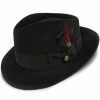 Whippet - Stetson Wool Felt Fedora Hat -fashionablehats Sales Shop stetson fedora black large whippet stetson wool felt fedora hat hat 16524556894348