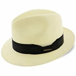 Haberdash - Stetson Shantung Straw Fedora Hat - TSHBRD -fashionablehats Sales Shop stetson fedora bleach large haberdash stetson shantung straw fedora hat tshbrd hat 16556530237580