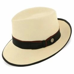 St Tropez - Stetson Grade 20 Panama Straw Fedora Hat -fashionablehats Sales Shop stetson fedora natural 6 7 8 st tropez stetson grade 20 panama straw fedora hat hat 16524607586444