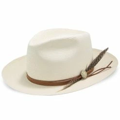 Tallahassee - Stetson Natural Shantung Straw Fedora Hat -fashionablehats Sales Shop stetson fedora tallahassee stetson natural shantung straw fedora hat hat 16524661850252