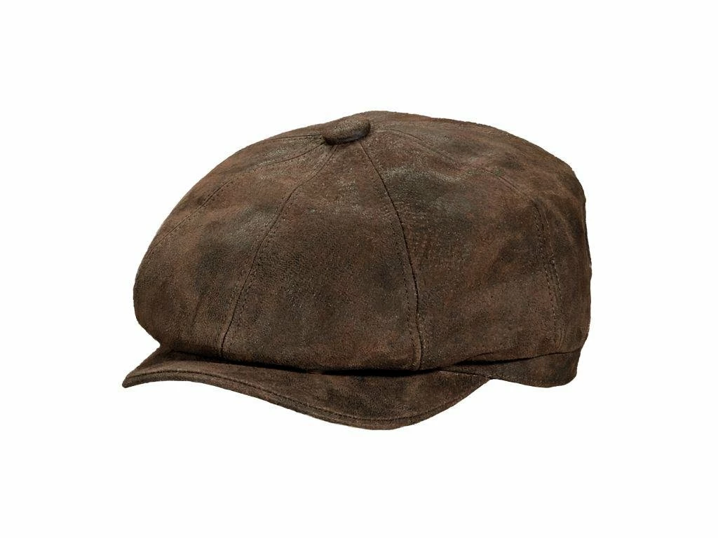 Stetson Birmingham Weathered Leather Newsboy Cap 8 Stetson Birmingham Weathered Leather Newsboy Cap - Image 6