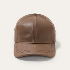 Stetson Oily Timber Leather Baseball Cap -fashionablehats Sales Shop stw510 brown 1