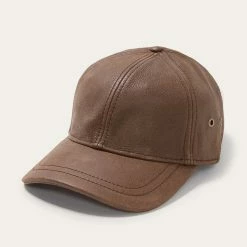 Stetson Oily Timber Leather Baseball Cap -fashionablehats Sales Shop stw510 brown 2