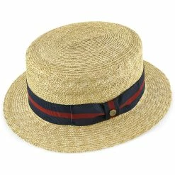 Classic - Walrus Hats Natural Straw Boater Hat - H7005 -fashionablehats Sales Shop walrus hats boater classic walrus hats natural straw boater hat h7005 hat 16524400492684