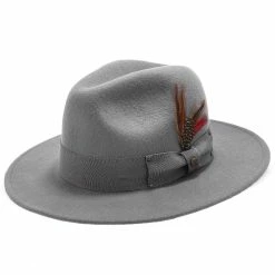 Empire - Walrus Hats Grey Wool Felt Fedora Hat - H7001 -fashionablehats Sales Shop walrus hats fedora empire walrus hats grey wool felt fedora hat h7001 hat 16524395872396