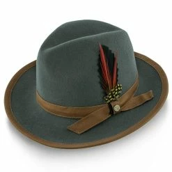 Pinnacle - Walrus Hats Sage Wool Felt Fedora Hat - H7022 -fashionablehats Sales Shop walrus hats fedora pinnacle walrus hats sage wool felt fedora hat h7022 hat 16524420513932