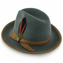 Pinnacle - Walrus Hats Sage Wool Felt Fedora Hat - H7022 -fashionablehats Sales Shop walrus hats fedora pinnacle walrus hats sage wool felt fedora hat h7022 hat 16524420612236