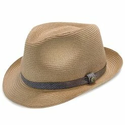 Sandbar - Walrus Hats Paper Braid Straw Fedora Hat W/ Grey Band
